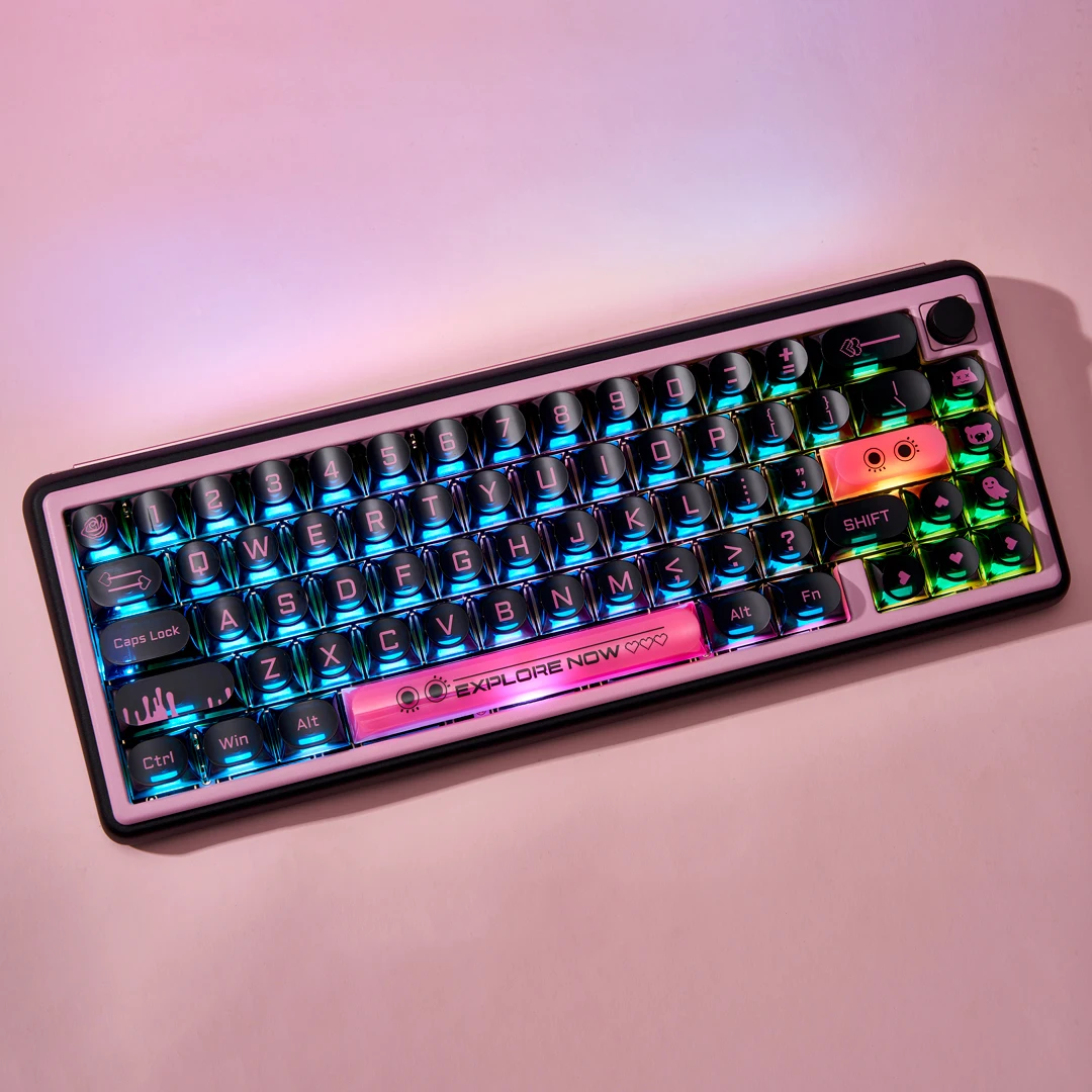 170 teclas PC Doubleshot DDA teclas perfil lindo transparente personalizado Keycap para Cherry MX Switch DIY diseño Teclado mecánico - imagen 4