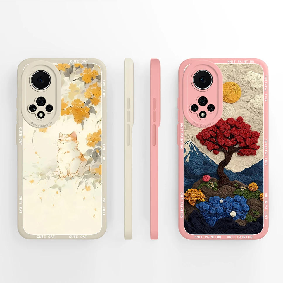 Para Honor 50 Pro Lite 50 SE Funda de teléfono encantador gato dibujos animados suave silicona líquida carcasa de alta calidad para Honor50 Funda anticaída - imagen 3