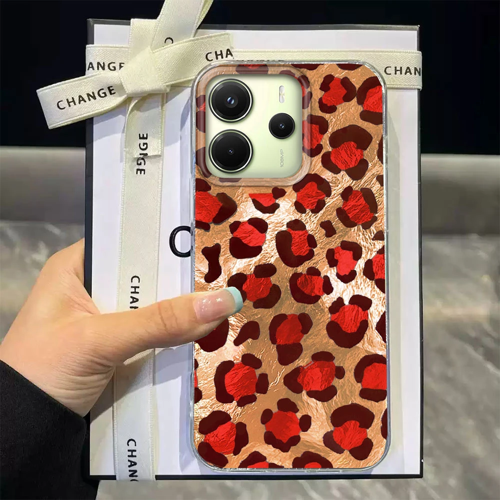 Funda de teléfono con estampado de leopardo rosa de moda coreana para Xiaomi Redmi Note 15 14 13 12 11 10 10S 8 9 Pro 15C 9C 13C 14C A3 11S 9C - imagen 5