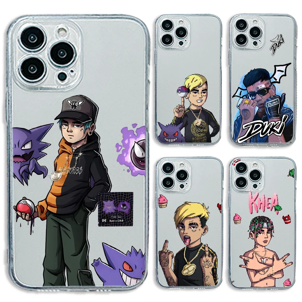 Funda de teléfono Duki Rapper para Samsung S24 S23 S22 S21 S20 S10 FE Note20 Note10 Plus Ultra Lite 5G, funda transparente de TPU suave