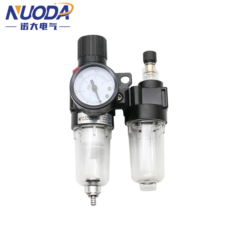 Compresor de aire AFC2000 AFR2000 + AL2000 G1/4, filtro separador de agua y aceite, se utiliza para reducir el regulador de la válvula de presión