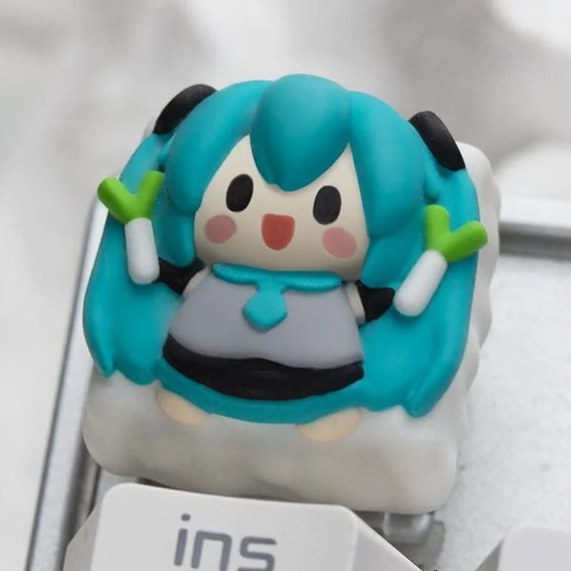 Vocaloid Miku animación tema Keycap 1 Uds versión Q personalizado arte de resina Teclado mecánico tapa de llave regalo - imagen 4