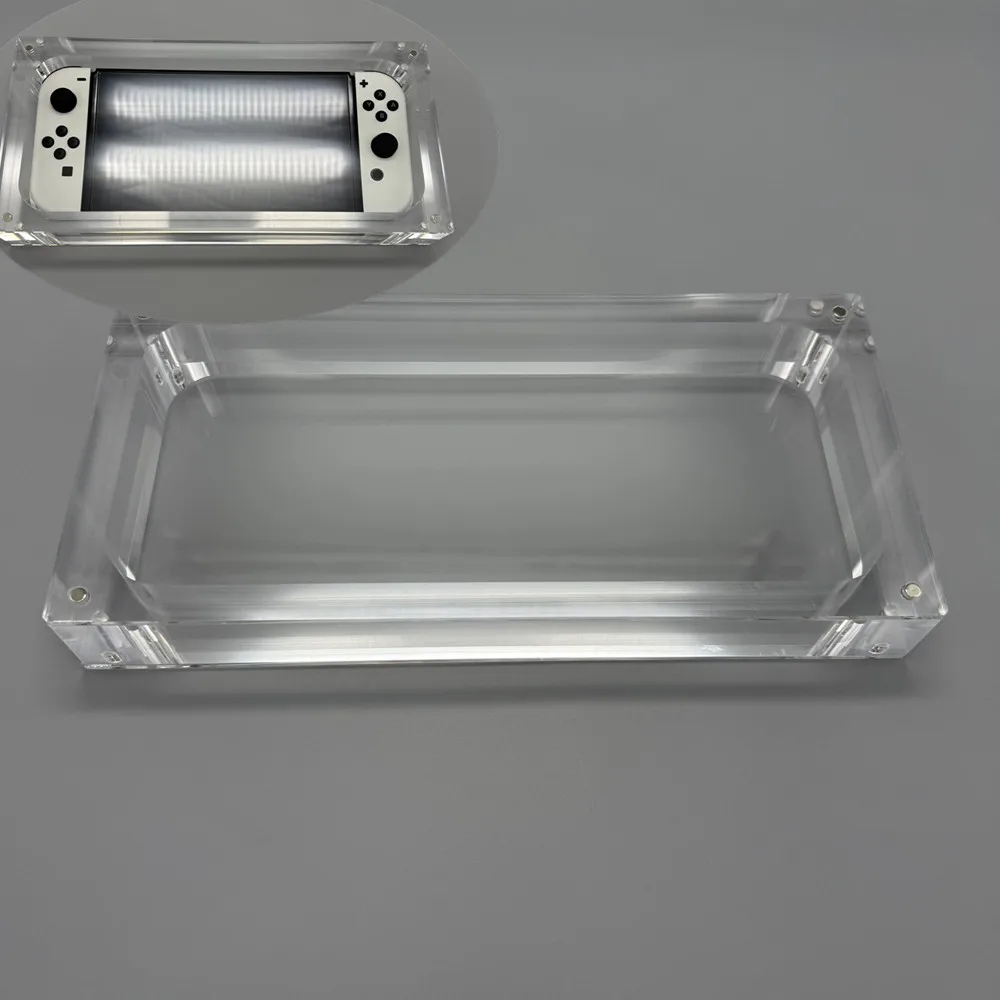 Caja de almacenamiento de consola con cubierta magnética acrílica de alta transparencia para Nintendo Switch OLED