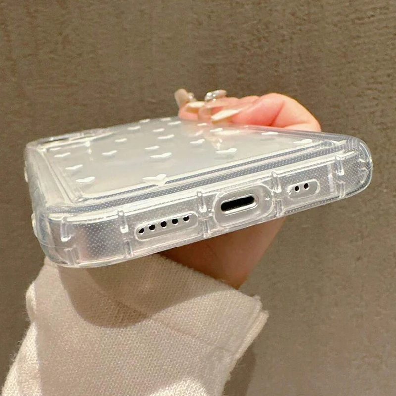 Funda de teléfono transparente de amor pequeño blanco para iPhone 17 Air 16 14 13 12 11 Pro Max 7 8 Plus funda para iPhone 16E 15 Pro - imagen 5