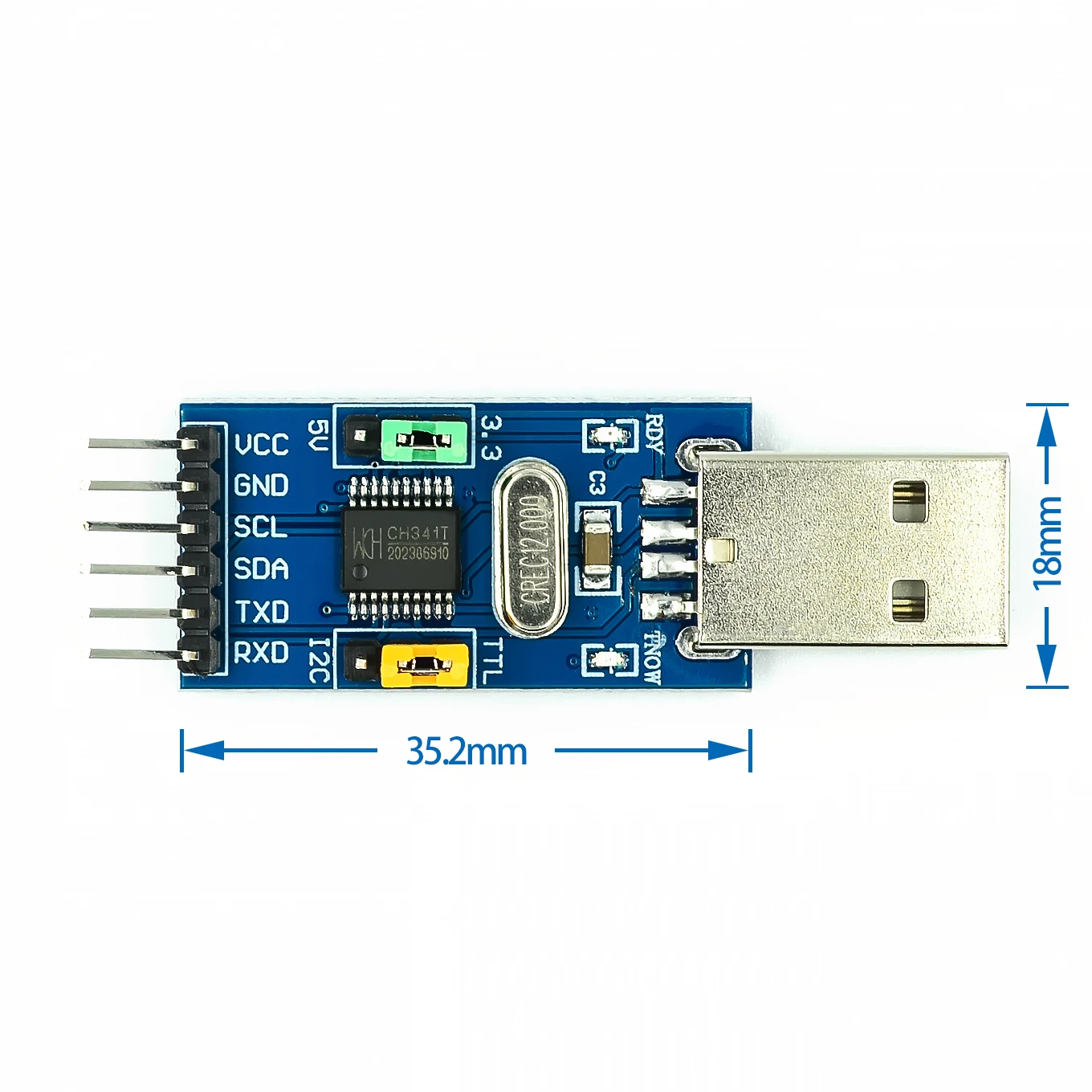 Si Tai&SH CH341T Módulo 2 en 1 3,3 V 5 V USB a I2C IIC UART TTL descargador de puerto serie de un solo chip - imagen 3