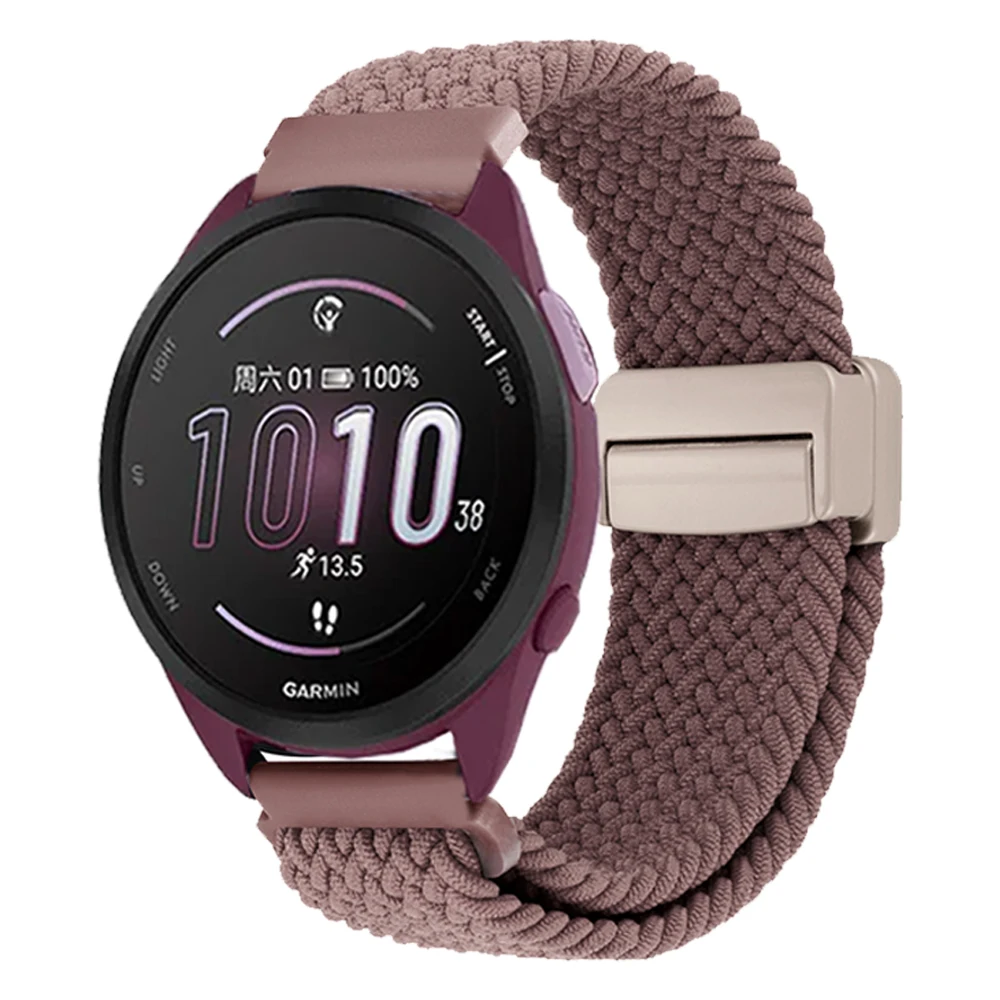 Correa trenzada de 20mm y 22mm para reloj Garmin Venu 3 Sq2, correa de nailon Forerunner 265 255 245 165 Music Vivoactive 6 5 4 3 - imagen 4