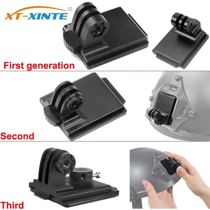 Casco de montaje fijo de aluminio, adaptador de soporte de Base NVG de 3 orificios para GOPRO Hero 13, 12 Session, Sjcam, EKEN, Video de acción, Cámaras Deportivas