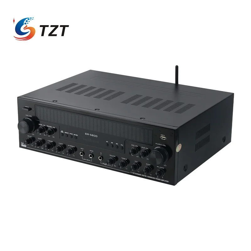 TZT SR-5800 1200W 220V Amplificador de 7.1 canales Amplificador Bluetooth Karaoke Amplificador de potencia envolvente digital - imagen 5