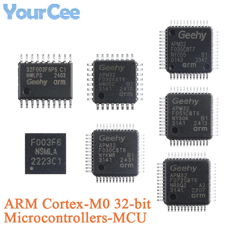 5 uds/1 unidad APM32F003F6P6 APM32F003F6U6 APM32F030C8T6 APM32F030K6T6 APM32F035C8T7 APM32F051C8T6 APM32F072CBT6 ARM Chip MCU de 32 bits