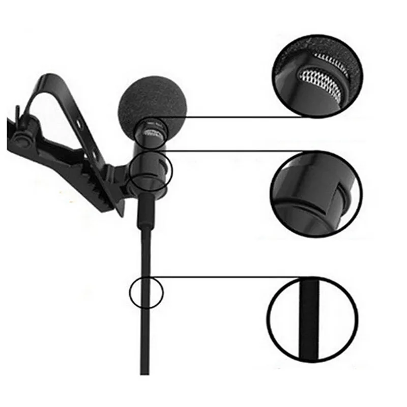 Micrófono portátil de solapa con Clip, minimicrófono con cable y conector Jack de 3,5mm, condensador para iPhone, Samsung y Smartphone - imagen 3