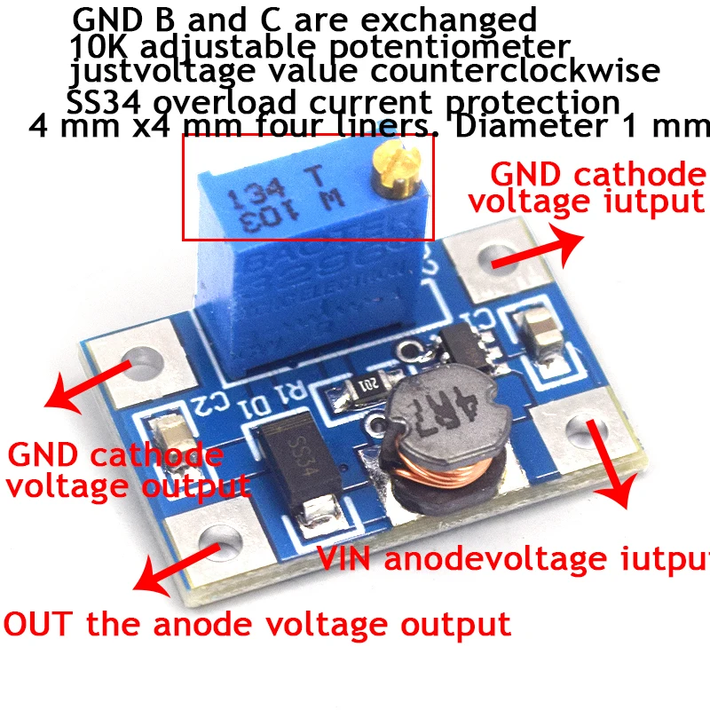 Stlxy 2-24V a 2-28V 2A DC-DC SX1308 módulo de potencia ajustable elevador convertidor de refuerzo para Kit de bricolaje - imagen 5