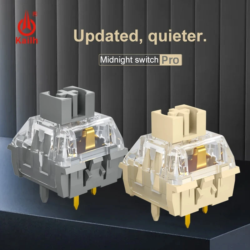 Kailh Midnight Switch Pro, interruptor MX de 5 pines, Teclado mecánico silencioso, lineal táctil