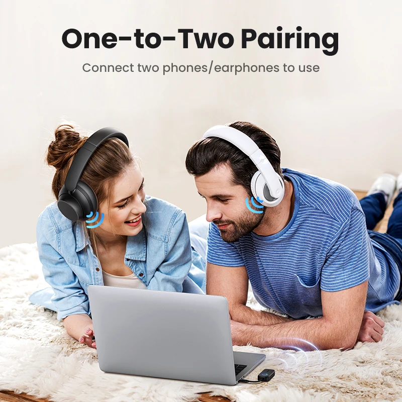 UGREEN-receptor y transmisor Bluetooth 2 en 1, adaptador inalámbrico de Audio auxiliar de 3,5mm para vuelo, TV, coche y cinta de correr - imagen 4