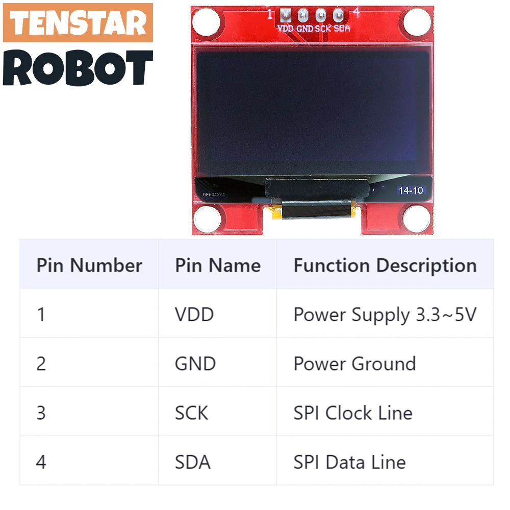 TENSTAR 3 uds 1,3 pulgadas I2C módulo de pantalla OLED tablero rojo Chip de unidad de Color blanco SH1106 128X64 1,3 "LCD IIC comunicación - imagen 3