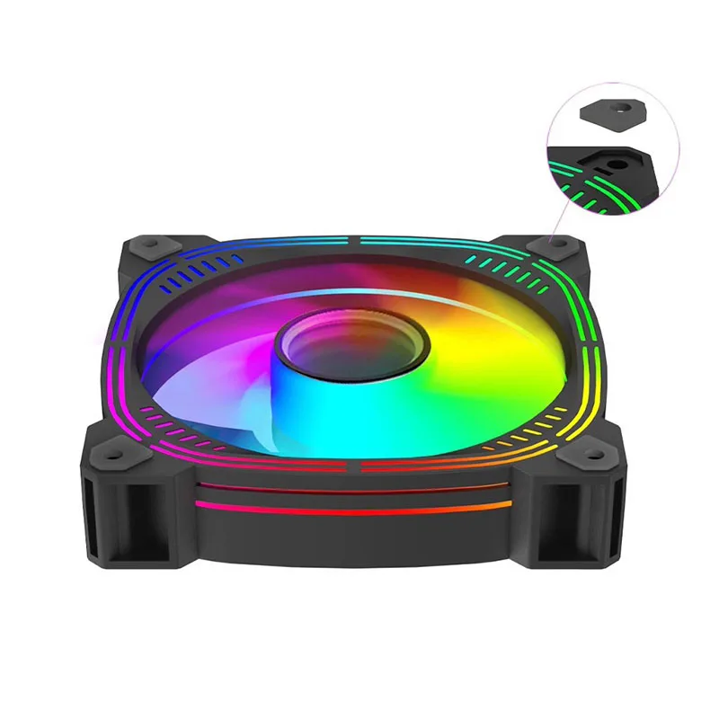 TEUCER Prism-2 1 ventilador con cubierta ARGB/3 piezas, 120 mm PWM 800-1600 RPM 5 V 3 pines RGB ventilador de refrigeración para PC para juegos - imagen 3