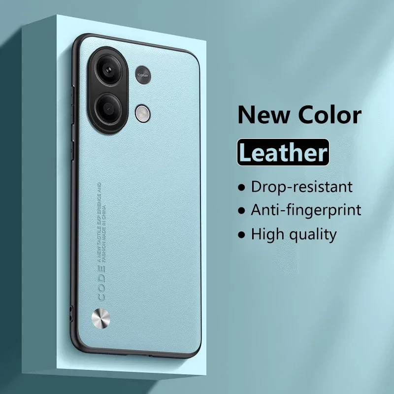 Funda de cuero para Xiaomi Redmi Note 13 Pro 4G, protección de silicona de fibra de carbono, cámara completa, funda dura para teléfono, Note13Pro 4G - imagen 2