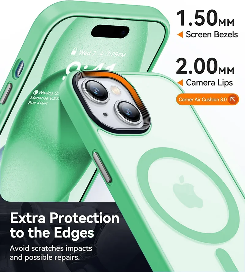 Cover Matte Soft Strong Magnetic For Magsafe Armor Case For iPhone 16 15 14 13 12 11 Pro Max Plus Hybrid Shockproof Hard Shell - imagen 4