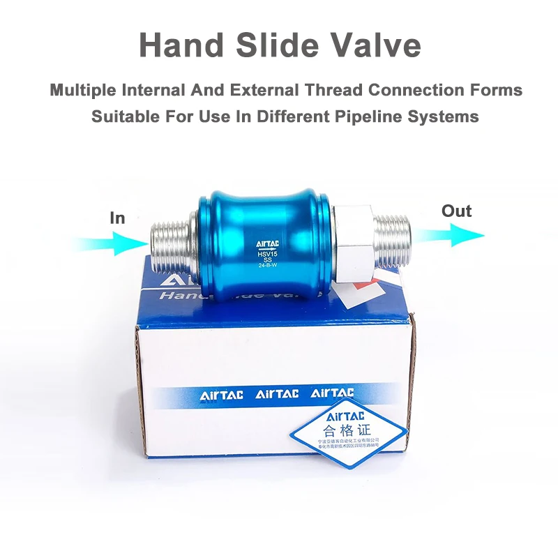 Conector de escape de filtro de válvula deslizante manual serie Airtac HSV-06/08/10/15/20 (3/2 vías) - imagen 3