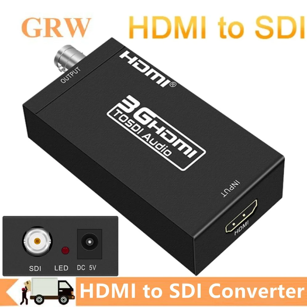 GRWIBEOU-convertidor HDMI 1080P, compatible con SDI 3G-SDI/HD-SDI, transmisión HD, adaptador para cámara y televisión