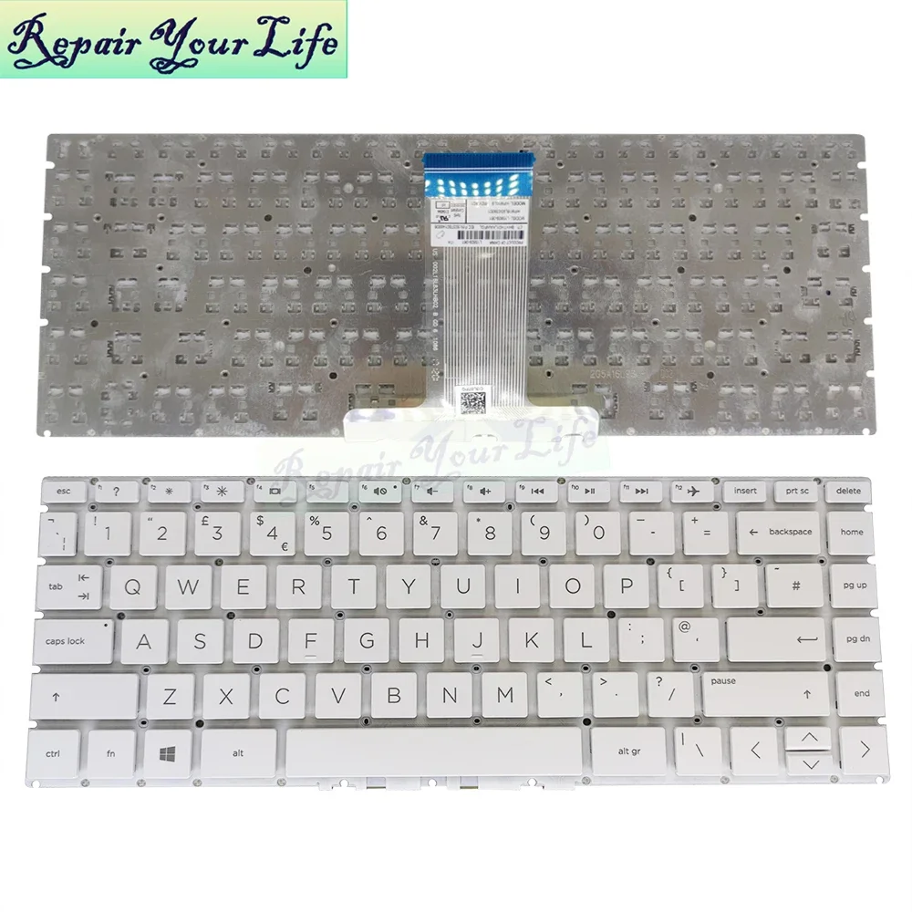 Teclado para portátil HP Pavilion X360, 14-BS, 14-BA, 14T-BA, 14M-BA, TPN-W125, Q186, Q189, Q187, C131, L50382-001, Reino Unido, EE. UU., italiano, inglés - imagen 3