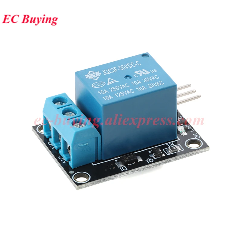 Módulo de relé de 1 canal, KY-019 de 5V, placa de Control de interruptor de disparo de alto nivel unidireccional, escudo para Arduino electrónico, 10 Uds./1 ud. - imagen 2