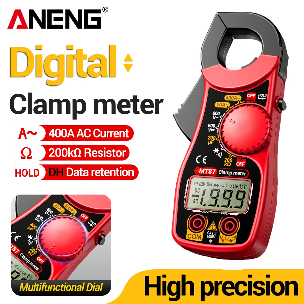 Multímetro portátil MT87 ANENG, multímetro de voltaje CC/CA de 1999 recuentos, amperímetro, Detector NCV Ohm, herramientas de reparación de automóviles industriales - imagen 2