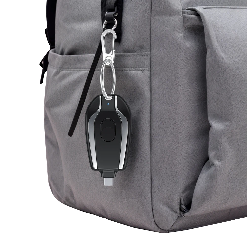 Cargador del teléfono móvil del paquete de batería del cargador del banco del poder del llavero mini 1200mAh