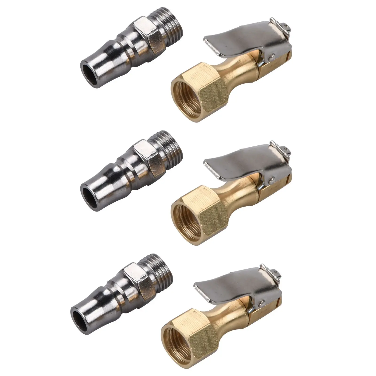 Boquilla de portabrocas de aire para neumáticos de coche, conector de válvula de bomba de inflado, adaptador de Clip de bloqueo, adaptador de válvula de boquilla de inflado de neumáticos NPT de 1/4 ", 3 uds. - imagen 3