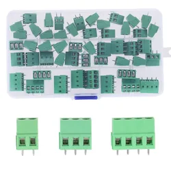 Conector de bloque de terminales de tornillo de montaje PCB, paso de 5,08mm, 0,2 ", 2P, 3P, 4P, terminales de 300V, para Cable de 22-14AWG 10A, 50 piezas, KF128