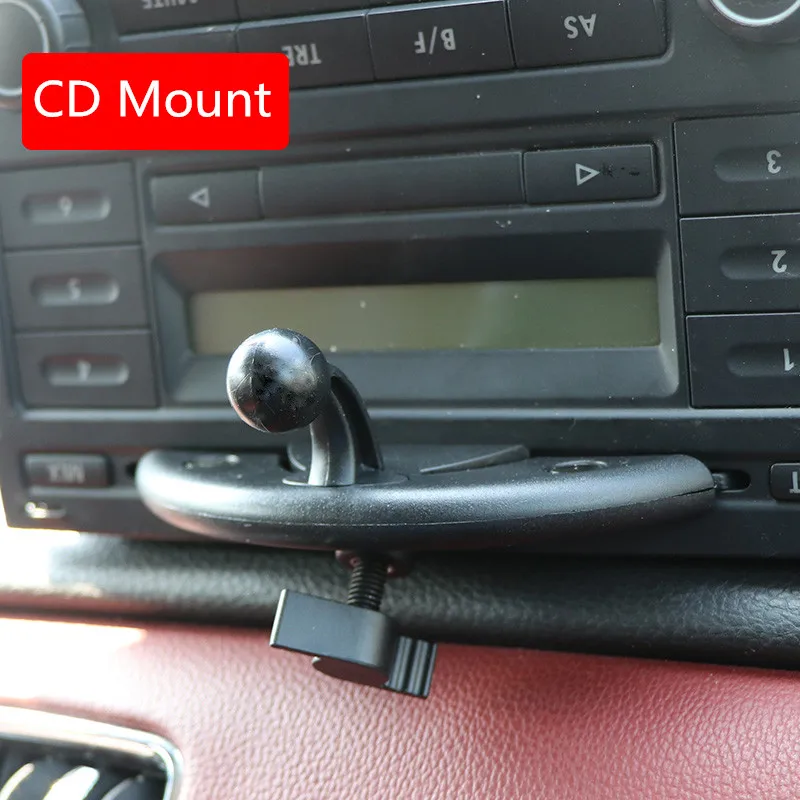 Base de cabeza de bola Universal para coche, soporte de teléfono con ranura para CD, rotación de 360 grados, accesorios de soporte para teléfono móvil, 17mm - imagen 4