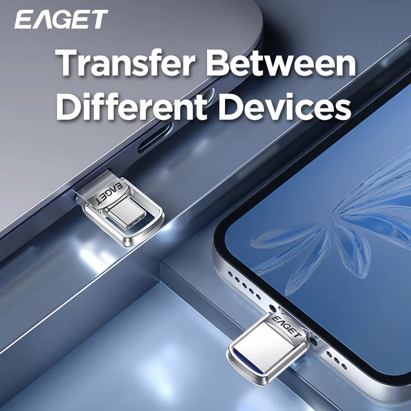 Eaget-unidad Flash USB 3,2, Pendrive 2 en 1, Mini USB y tipo C, 32GB, 64GB, 128GB, para PC y teléfono - imagen 3