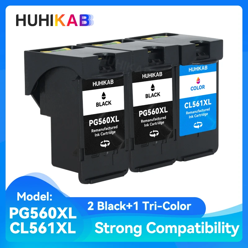 HUHIKAB 560XL 561XL PG560 CL561 PG-560 CL-561 XL cartucho de tinta para Canon Pixma TS5350 TS7450 TS5351 TS5352 TS5353 TS7451