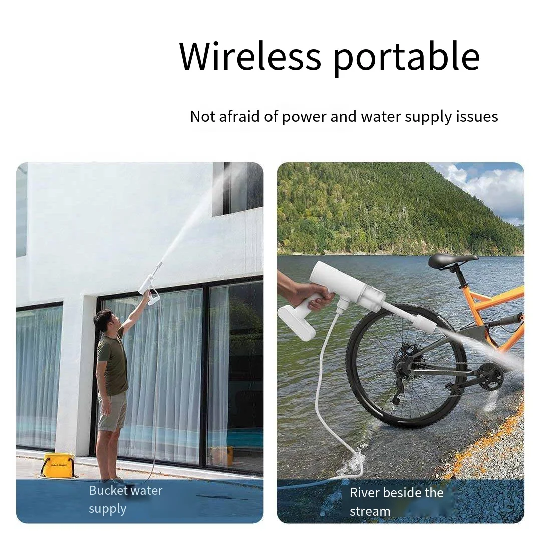 Xiaomi Mijia-máquina de lavado de coches inalámbrica de larga resistencia, pistola de agua de alta presión con descarga fuerte, pistola de lavado de coches portátil para el hogar - imagen 3