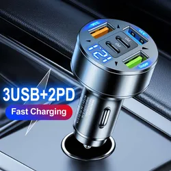 Cargador de Coche USB-C PD y QC3.0 de Carga Rápida