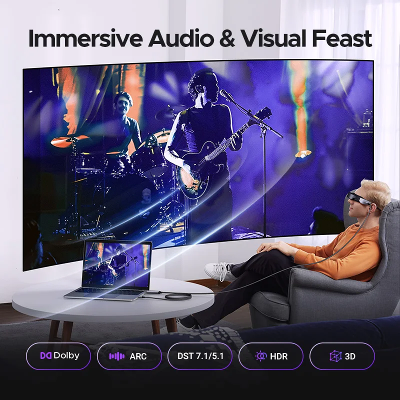 UGREEN HDMI a USB C Cable adaptador Audio Video pantalla 4K 60Hz HDR HDCP2.2 Dolby con fuente de alimentación USB para PS4/5 Switch Xbox PC - imagen 4