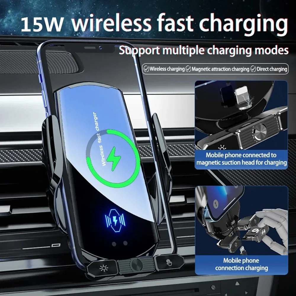 Cargador inalámbrico para coche, soporte magnético para teléfono con salida de aire para iPhone 16, 15, 14, 13, Samsung, Xiaomi, estación de carga rápida por inducción - imagen 4