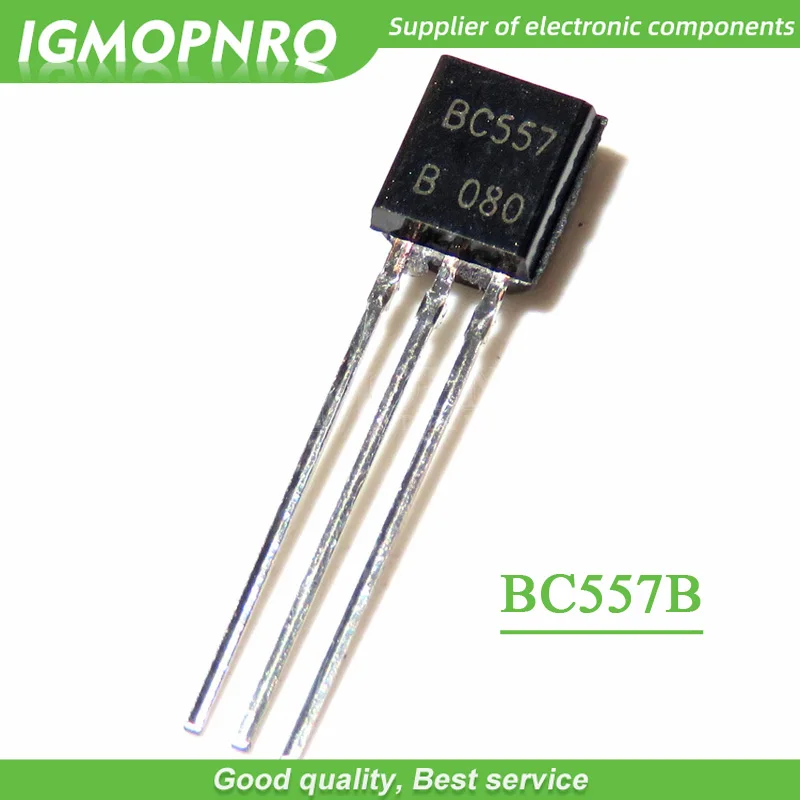 100 Uds BC557B BC557 TO-92 transistores bipolares-BJT PNP -45V -100mA HFE/450 nuevo original