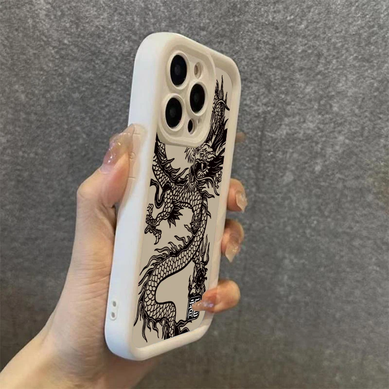 Funda de teléfono de silicona con dragón negro chino para Samsung Galaxy A26 A33 A25 A16 A56 A06 A24 S25 S24 S23 S22 S21 Ultra Plus FE - imagen 3