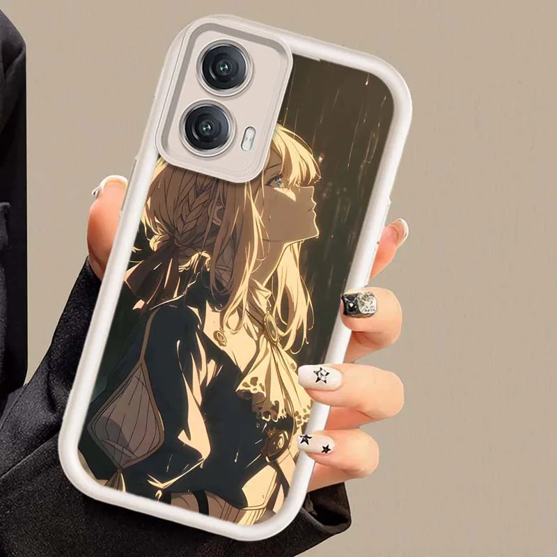 Funda violeta Evergarden para Motorola G Stylus Pure G55 G54 G75 G85 G84 G32 G24 G23 G13 G04 5G 2025, funda de teléfono con escalera ocular - imagen 5