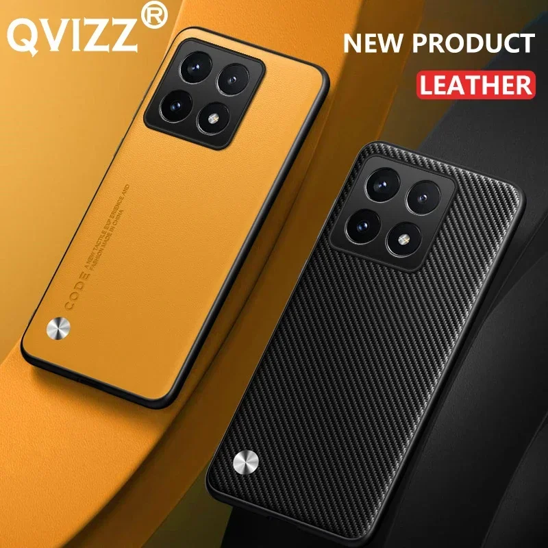 Funda de cuero para Xiaomi 14T Pro, fibra de carbono, cámara completa, protección de silicona, funda dura a prueba de golpes para teléfono, carcasa Xiaomi14TPro - imagen 3