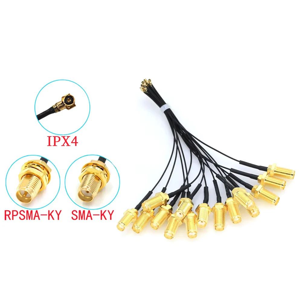 5 uds RP-SMA a U.FL IPX MHF4 Cable en espiral antena para NGFF M.2 9260 9560 8265 NGW con antenas para tarjeta/roteador inalámbrico Wifi - imagen 2