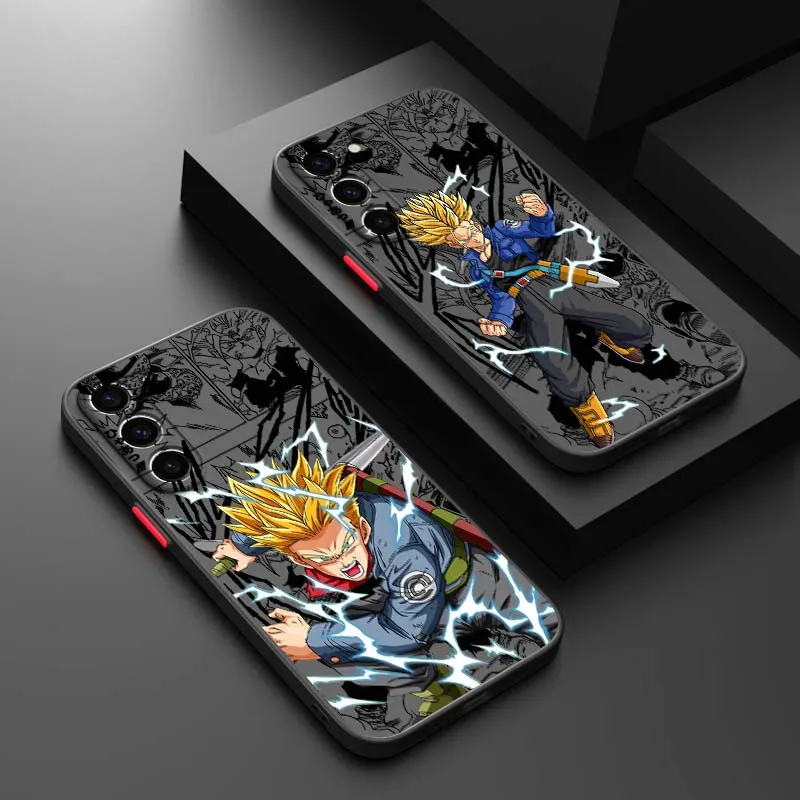D-Dragon Ball Anime Trunks para Samsung Galaxy S25 S24 S23 S22 FE Plus Ultra 5G funda de teléfono translúcida esmerilada