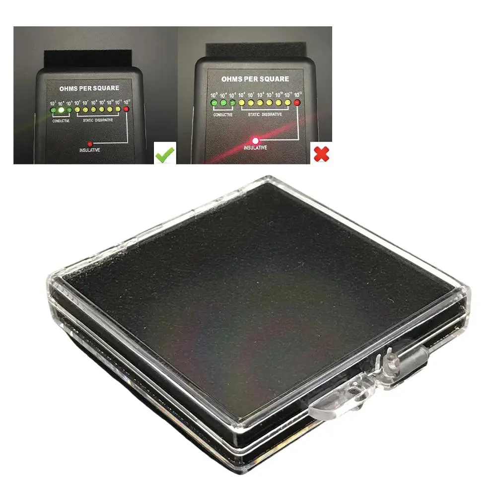 Caja de embalaje IC caja de almacenamiento, construcción en dos esponjas antiestáticas 51x51,6x6,5mm Chip externo 55x55x10mm CPU caja interna L8J3