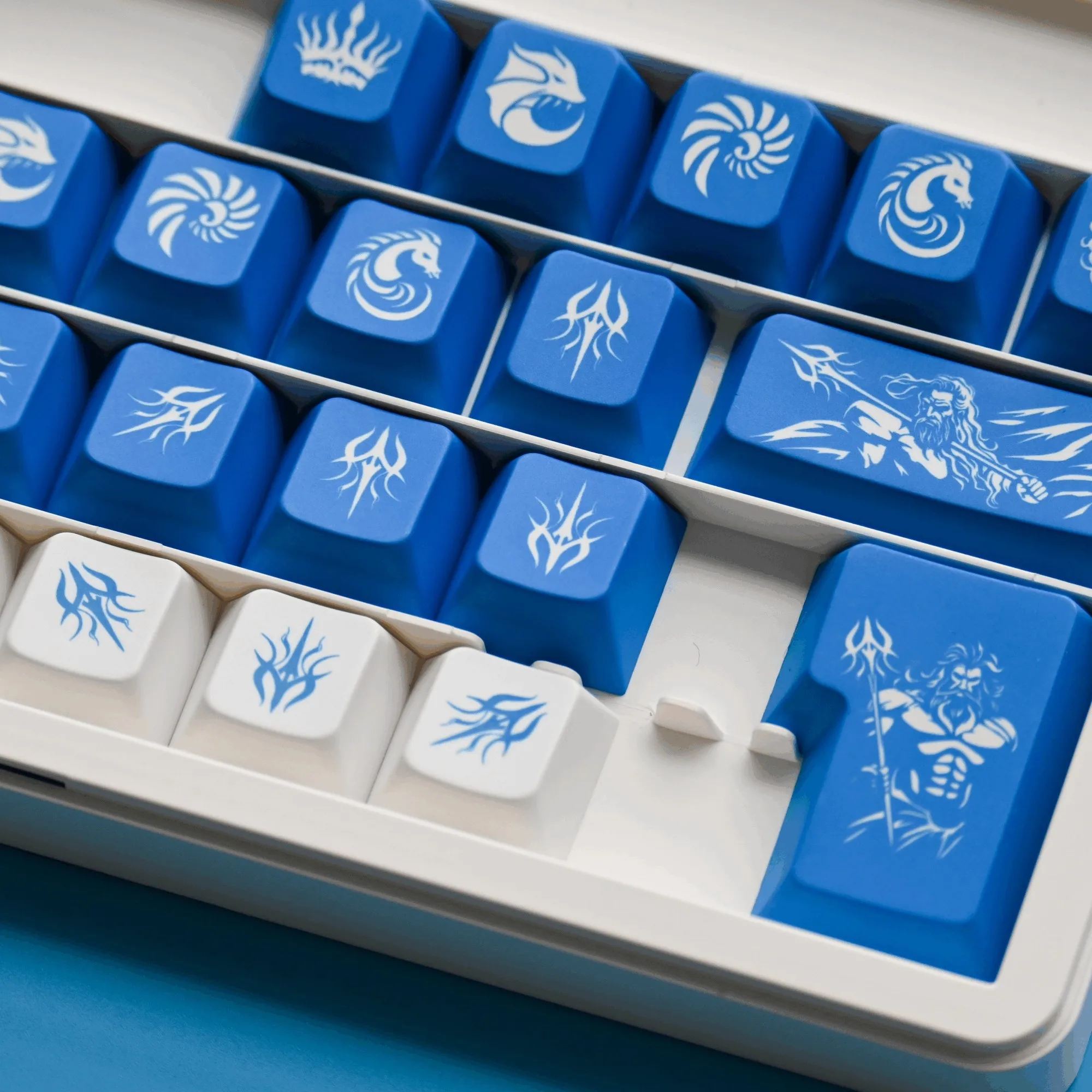 IDK-teclas azules con tema de invierno, perfil de cereza PBT, tapa de teclado Original personalizada para regalos de teclado mecánico - imagen 5