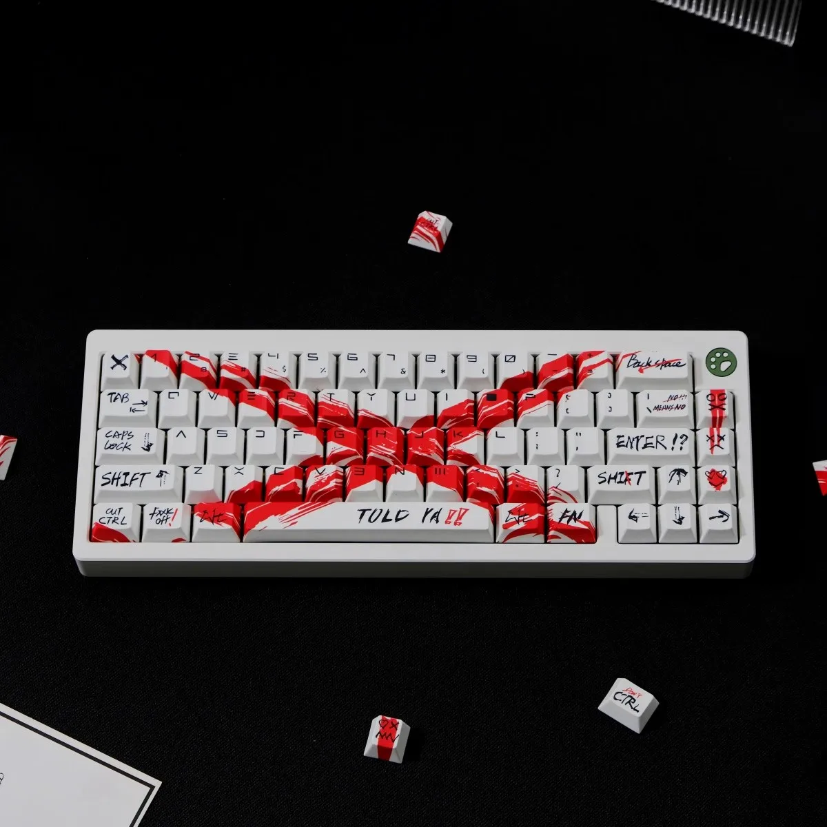 Juego de 78 teclas de objección, teclas con subcama de tinte PBT, teclas de perfil de cereza para teclado MX Switch 61 64 68 - imagen 2