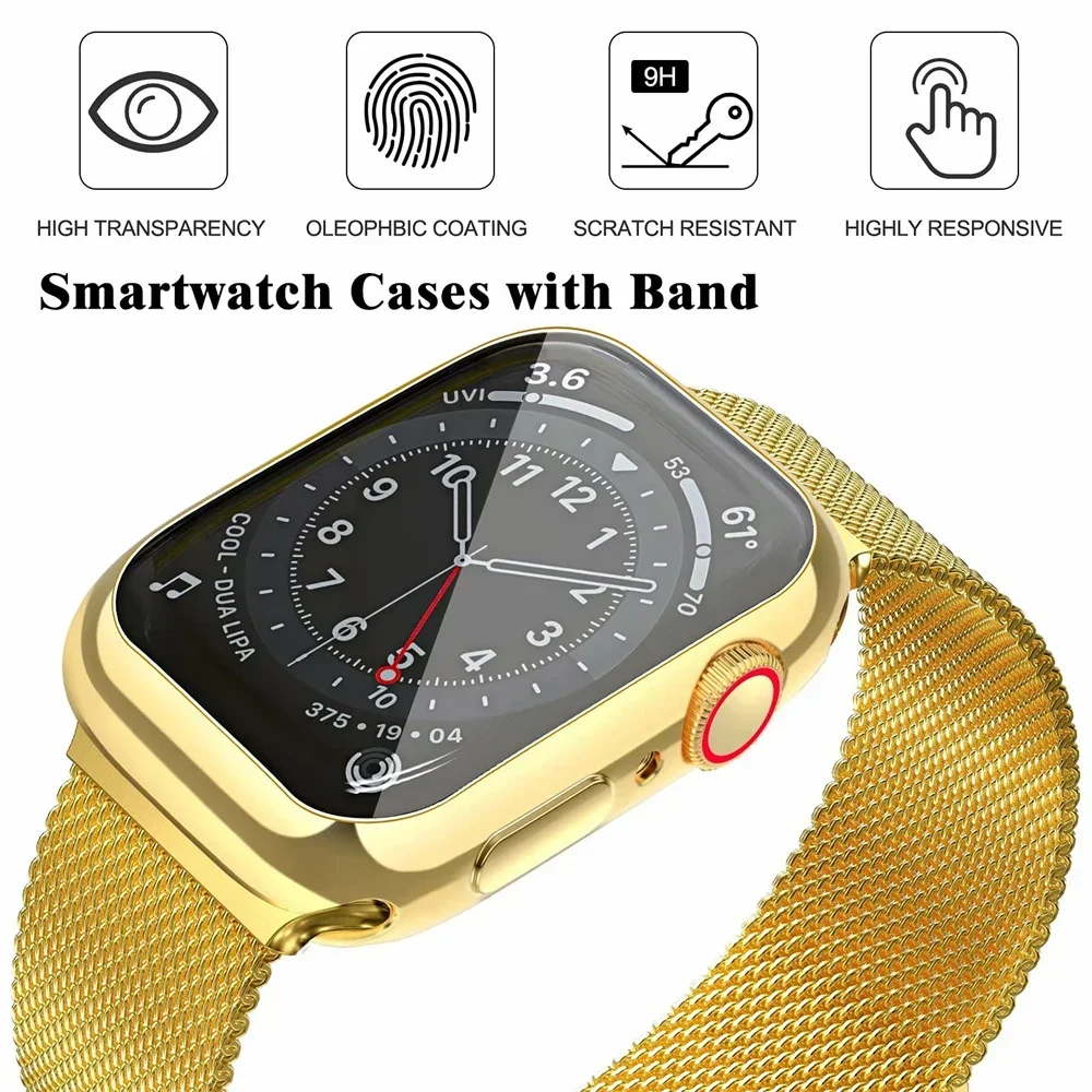 Funda y lazo milanés para Apple Watch, banda magnética de Metal de 44mm, 38mm, 42mm, 40mm, Series iwatch 9, 8, 7, 6, 5, 4, 3, SE, 45mm, 41mm - imagen 5