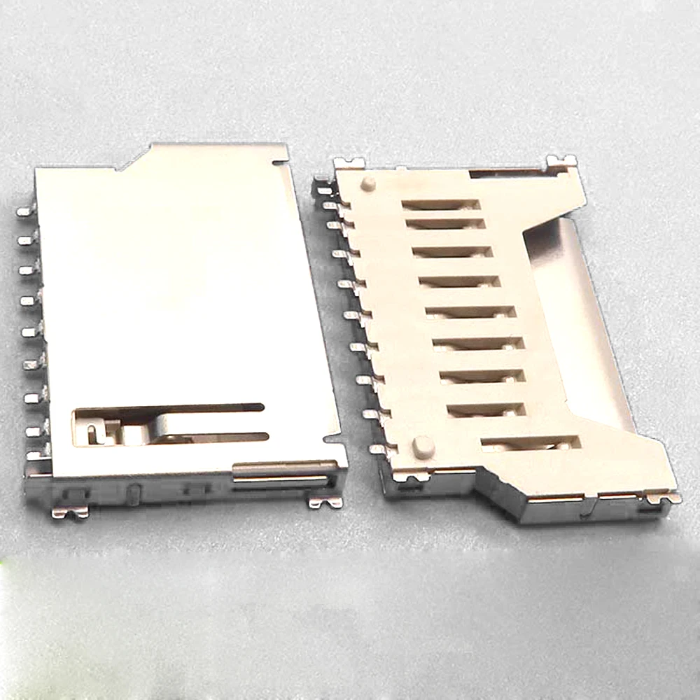 Soporte para tarjeta de memoria SD, 10 piezas, parche para tarjeta corta SD, no autoelástico, SMD, resistente a altas temperaturas, carcasa de cobre - imagen 2