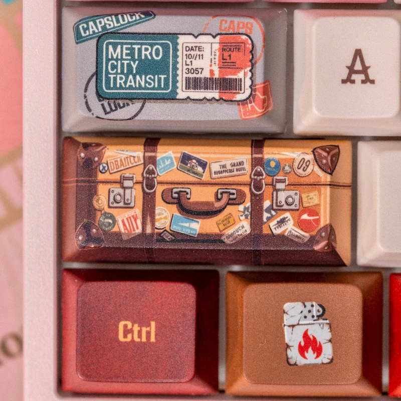 Teclas temáticas de juego de mesa Retro, color rosa, 153 teclas, tapa de teclado PBT, perfil de cereza, teclas para teclado mecánico, regalos, alfombrilla de ratón - imagen 2