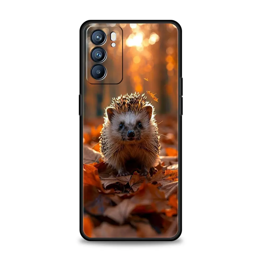 Funda de teléfono para Oppo Reno13 Reno12 Reno11 F Reno10 Pro A54 A53 A95 A76 A74 A57 A98 A80 A79 5G A78 4G cubierta lindo pequeño erizo - imagen 2