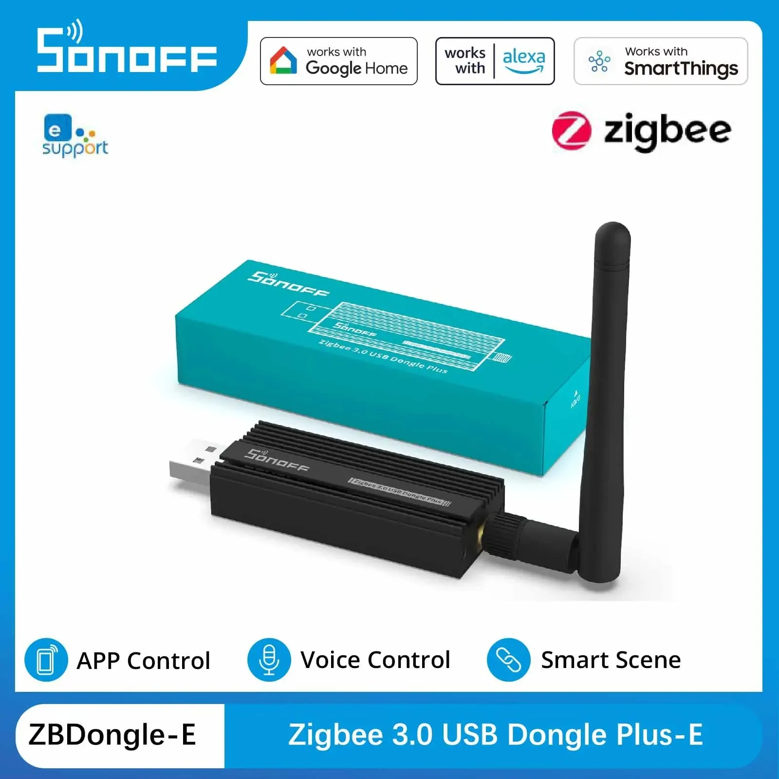 Sonoff Zigbee 3,0 Usb Dongle Plus Zbdongle-E Sonoff Dongle E Zigbee Gateway interfaz USB captura EFR32MG21 Control de voz